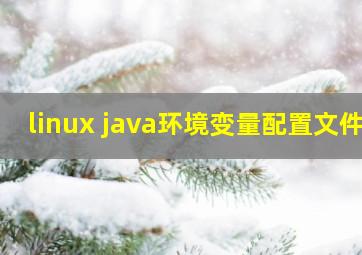 linux java环境变量配置文件